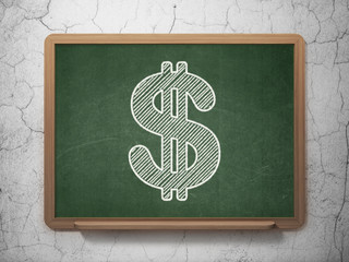 Currency concept: Dollar on chalkboard background