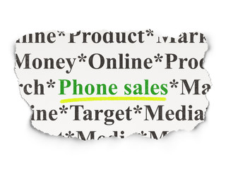 Marketing concept: Phone Sales on Paper background