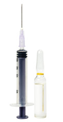 Close-up of a vial with a medical injection