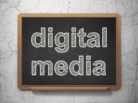 Marketing concept: Digital Media on chalkboard background