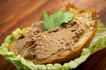 slice of bread with pate