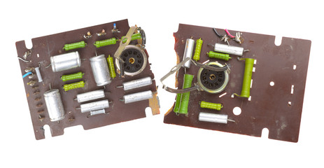 A broken old circuit board