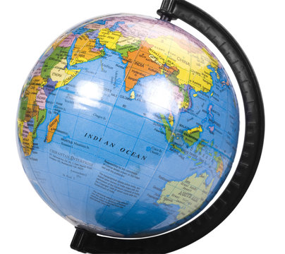 Close-up of a desktop globe