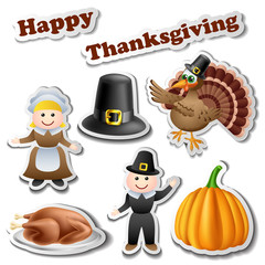 Thanksgiving sticker set