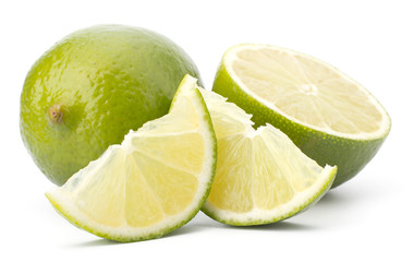 Fresh lime fruit Isolated on white background