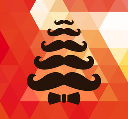 Christmas retro background with mustaches.