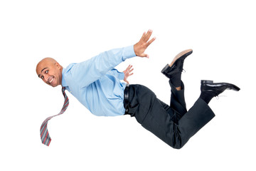 Jumping businessman