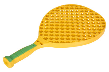 Close-up of a toy tennis racket