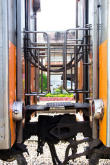 Fototapeta na wymiar Wspólna 2 pociągów wózkiem