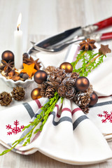 Weihnachtlich gedeckter Tisch im Nordisch-Look