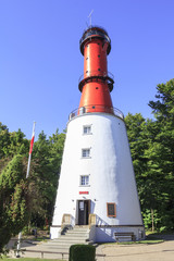 Lighthouse on the Baltic coast in Rozewie