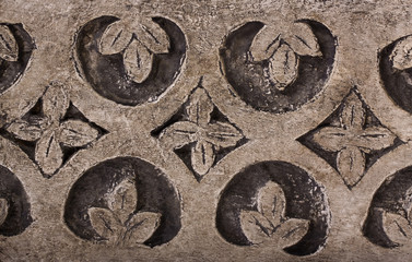 Floral pattern carved on a stone