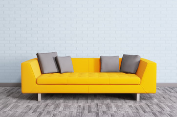 Modern interior with sofa 3d render