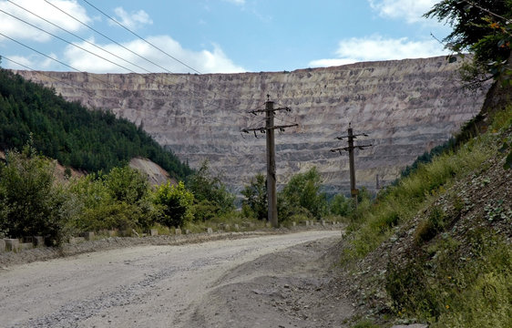 Open pit gold mining in Rosia Montana, Romania