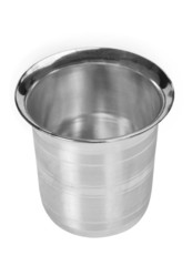 Close-up of a stainless steel glass