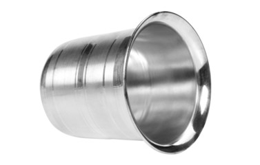 Close-up of a stainless steel glass