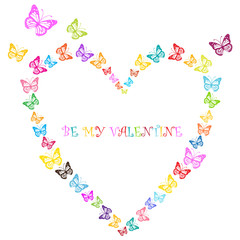 valentine design with butterflies heart