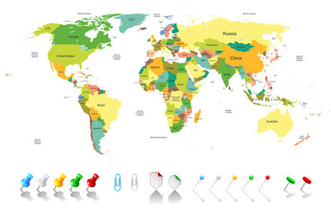 Fototapeta na wymiar Political world map