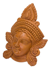 Close-up of a figurine of Goddess Durga