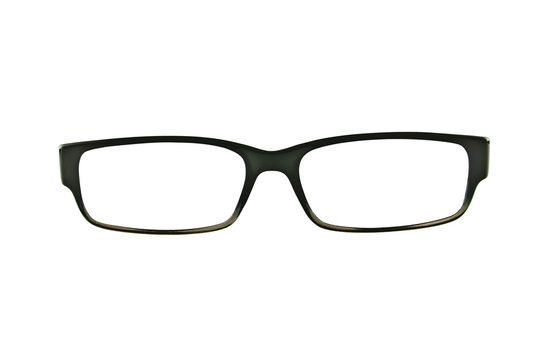 Black eyeglasses frames isolated on pure white