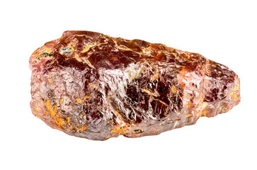 Natural ruby crystal. Rough and uncut in red