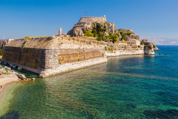 Fototapeta premium Old fortress walls and clock tower