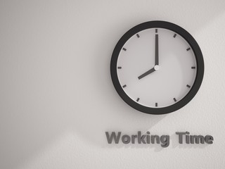 clock of working time concept