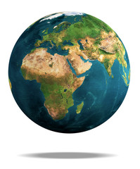 earth globe with shadow