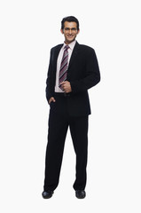 Portrait of a businessman standing with his hand in pocket