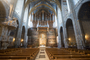 Albi (France), cathedral  interior - obrazy, fototapety, plakaty