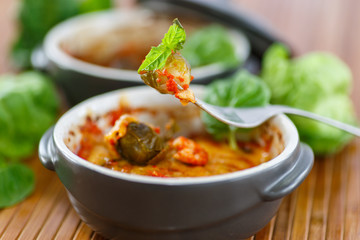 Brussels sprouts baked in tomato sauce