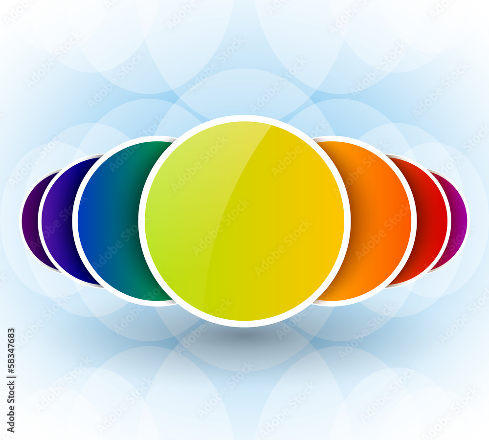 Poster Bright abstract vector background with colorful circles