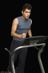 Man running on a treadmill