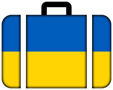 Suitcase with Ukraine Flag