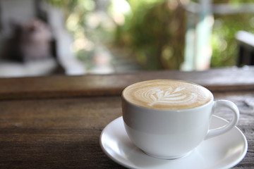 coffee on wood background