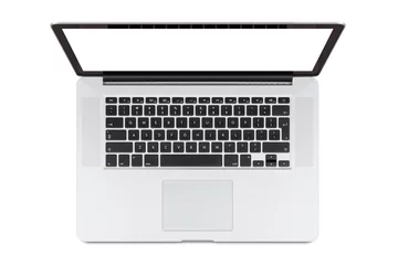 Fototapeten Top view of modern laptop with English keyboard © alexey_boldin