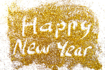Happy New Year golden glittering background