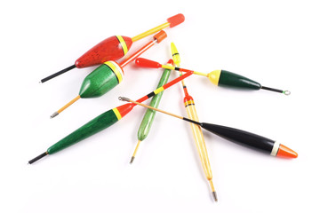 Fishing floats on a white background © Mirek Kijewski