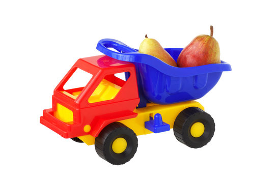 Toy truck with pears.