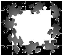 black frame with puzzles