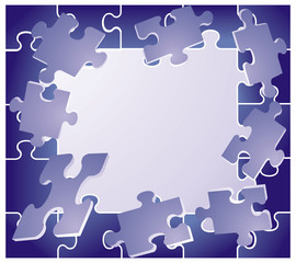frame with blue puzzles