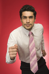 Portrait of a businessman running