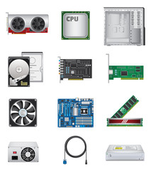 Computer parts icon set - 58359021