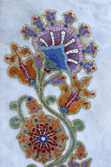 Floral marble mosaic