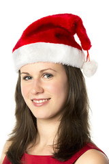 Portrait Smiling Santa Woman