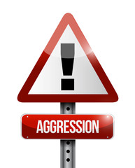 aggression warning road sign illustration design