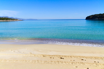 Beautiful idyllic turquoise waters bay beach