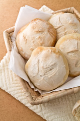crispy bread rolls in a basket