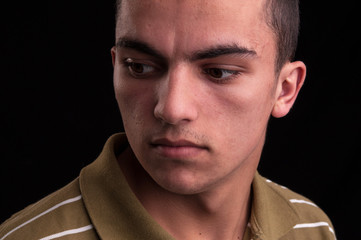 Fototapeta premium Portrait of young caucasian teenage, closeup headshot