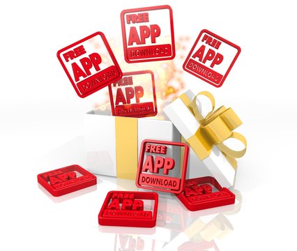 christmas present with free app download symbol